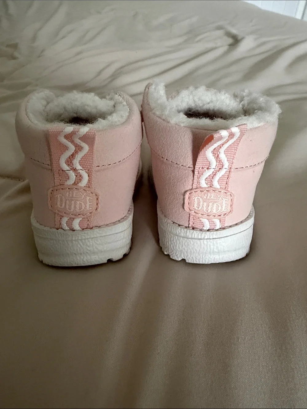 HeyDude LILDUDE Cozy Light Pink Bootie